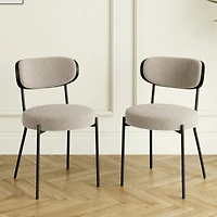 Streamdale Ash Veneer Boucle Kitchen Dining Chair (Set of 2)