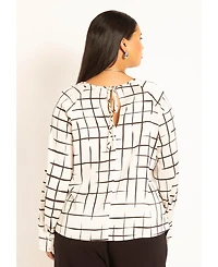 Eloquii Plus Raglan Sleeve Printed Blouse