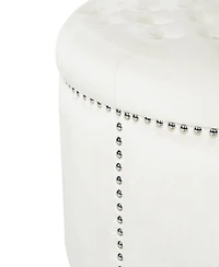 Streamdale Luxurious Velvet Ottoman with Studded Rim for Comfort and Style