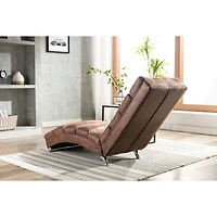 Streamdale Furniture Linen Massage Chaise Lounge Indoor with Remote Control, Ergonomic Electric Massage Long Lounger with 5 Modes for Office, Living R