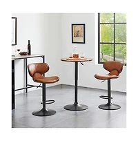 Yaheetech Adjustable Pub Round Table with 360° Swivel Tabletop