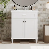 Streamdale 30" Vanity with Ceramic Basin and Adjustable Shelves
