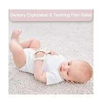 Smily Mia Reindeer Baby Teething Toy for Infants 3 Months Plus, Soothing Wearable Baby Chew Toy Sucking Needs & Pacifier for Newborns - Light Pink