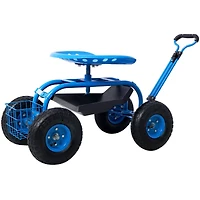 Streamdale Rolling Garden Cart with Seat, Wheels, and Tool Tray