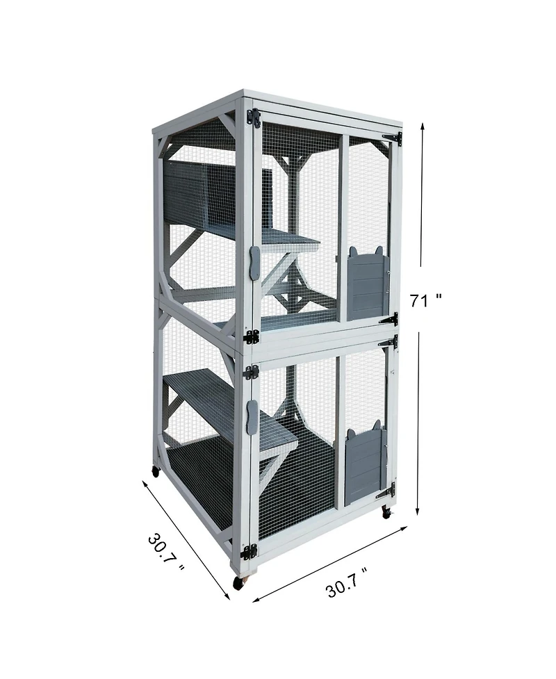 Streamdale 30.7" Luxury Outdoor Cat Enclosure with Platforms