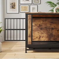 Streamdale Rustic Brown Dog Crate Table (32.8")