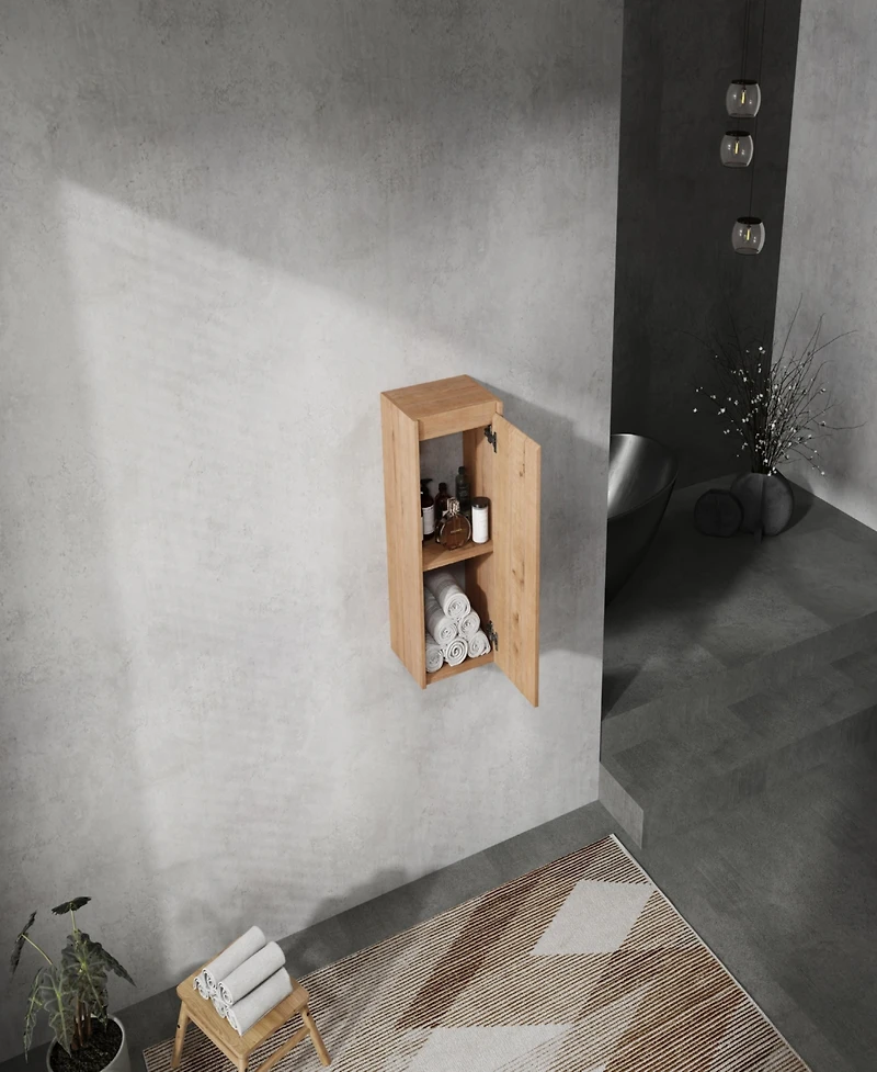 Streamdale Modern Floating Bathroom Side Cabinet with Soft-Close Doors