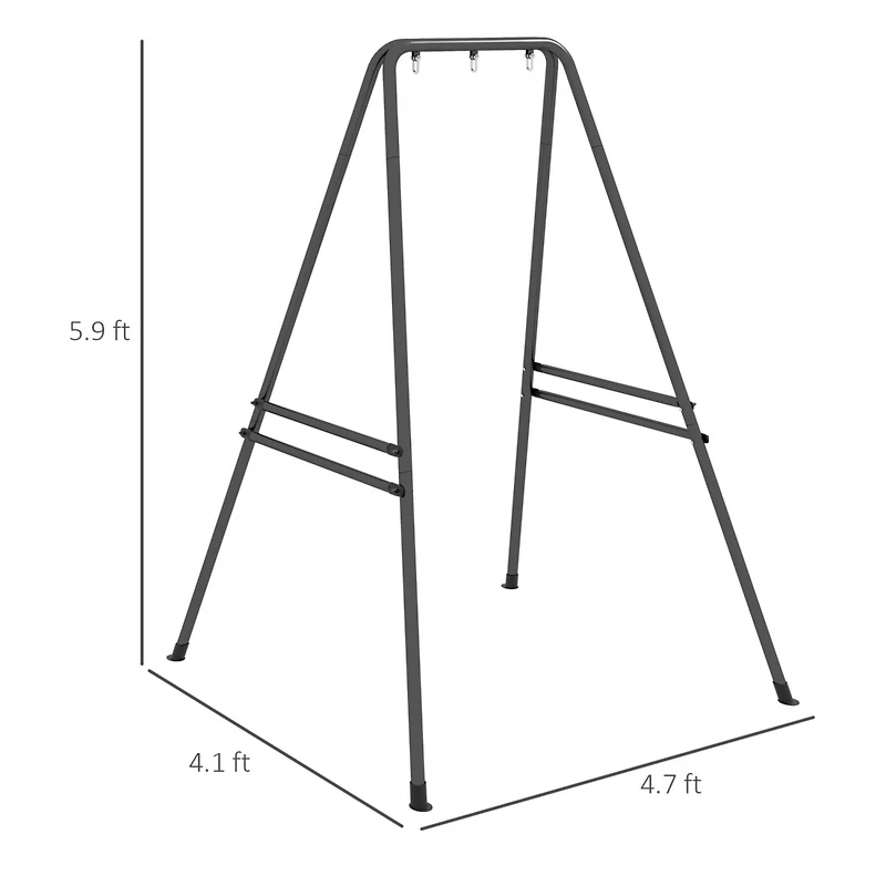 A-Shaped Hammock Chair Stand, Heavy Duty Swing Stand for Indoor & Outdoor Use, Max 330 lbs., Black