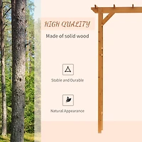 85" Wooden Garden Arbor for Wedding and Ceremony, Outdoor Garden Arch Trellis for Climbing Vines - Orange