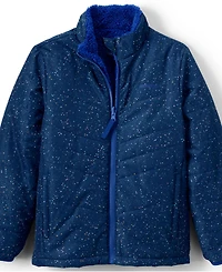 Lands' End Girls Reversible Fleece Puffer Jacket