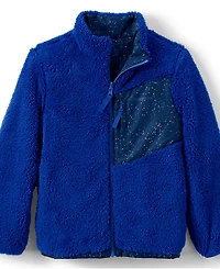 Lands' End Girls Reversible Fleece Puffer Jacket