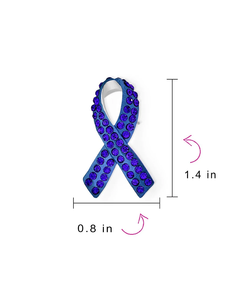 Bling Jewelry Cancer Awareness Brooch Pin Multi Color Crystal Enamel Support Symbol