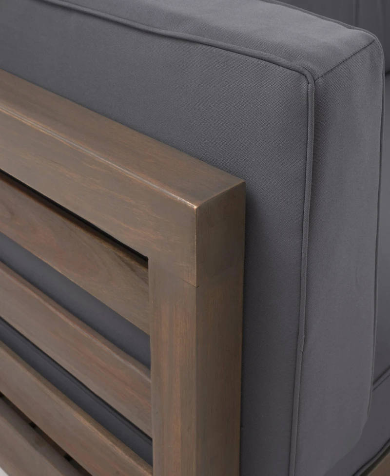Streamdale Oana Right Corner Bench And Coffee Table, Dark Grey