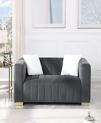 Streamdale Furniture A modern channel sofa take on a traditional Chesterfield, Grey color, loveseater