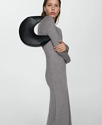 Mango Women's Knitted Perkins Neck Dress