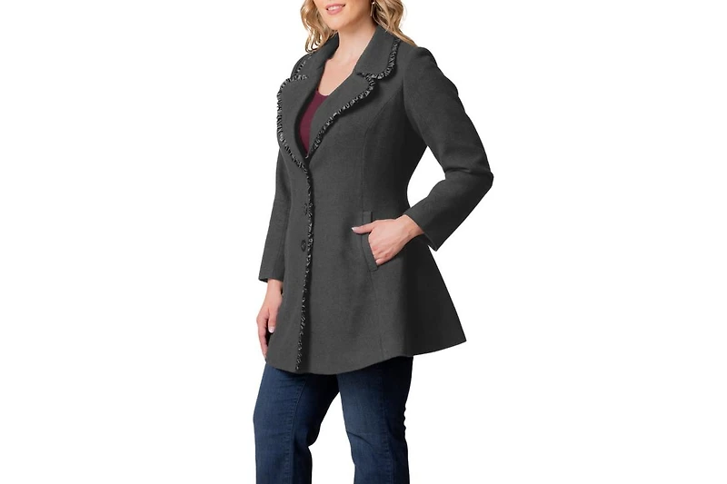 Kiyonna Plus Juliette Satin Trim Coat