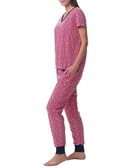 Tommy Hilfiger Women's Printed Short-Sleeve Tee & Jogger Set