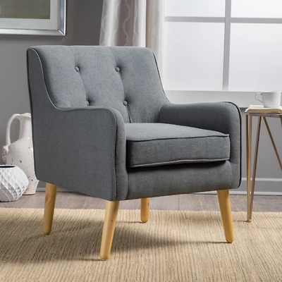 Streamdale Furniture Mid-Century Modern Tufted Arm Chair With Retro Legs