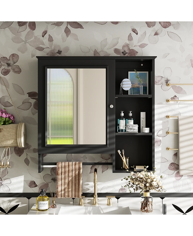 Wall Mounted Bathroom Storage Cabinet, Medicine Cabinets with large mirror door