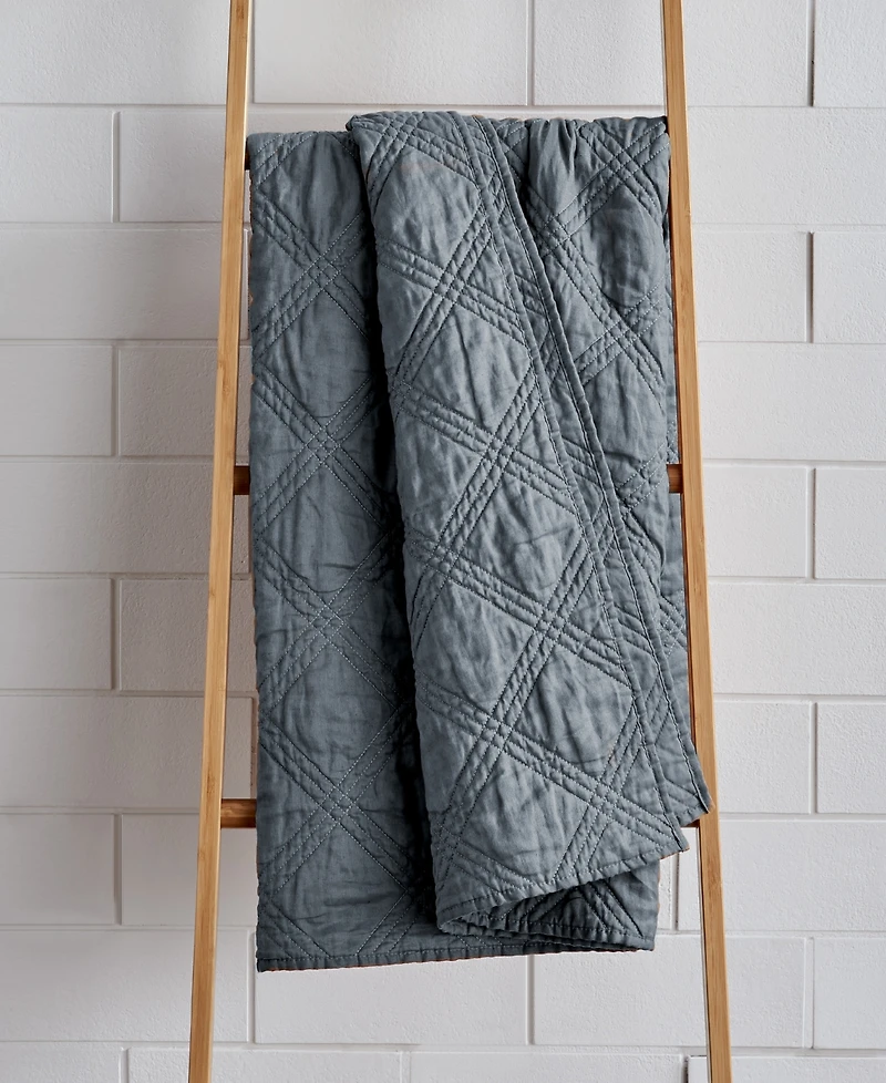 Levtex Washed Linen Textured Quilted Throw, 50" x 60"