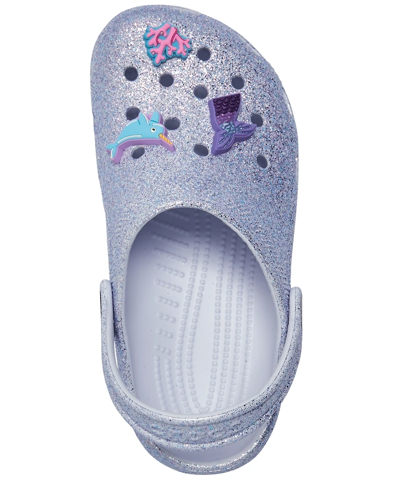 Crocs Little Girls Glitter Sea Classic Clogs from Finish Line