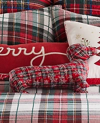 Levtex Spencer Plaid Dog Shaped Decorative Pillow, 12" x 20"