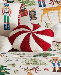 Levtex Nutcracker Candy Shaped Decorative Pillow, 12" x 20"