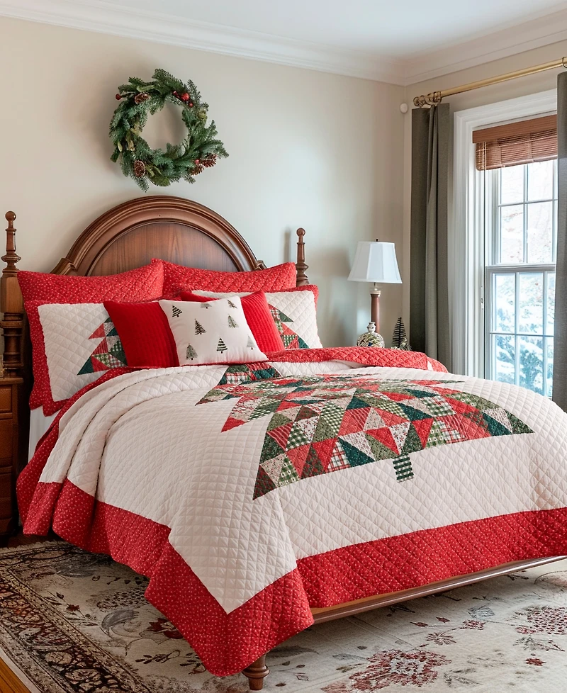 Levtex Patchwork Pine Applique Decorative Pillow, 18" x 18"