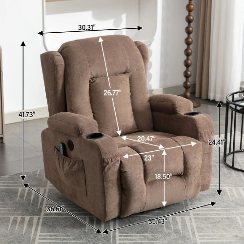Simplie Fun Power Lift Recliner Chair Recliners for Elderly with Heat and Massage Recliner Chair for Living Room with Infinite Position and Side Pocke