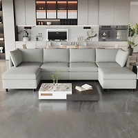 Streamdale Furniture Modular Sectional Sofa, Convertible Sofa Seat With Storage, Sleeper Sectional Sofa Set, Fabric Flexible Modular Combinations for