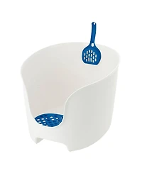 Paw Trax: High Wall Litter Box - White/Blue