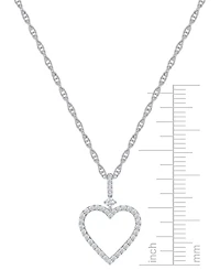 Diamond Open Heart 18" Pendant Necklace (1/4 ct. t.w.) in Sterling Silver