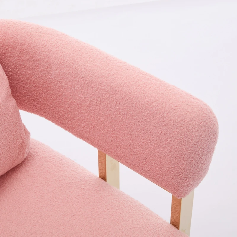 Simplie Fun Cozy Teddy Velvet Foot Sofa: Style and Comfort in Pink