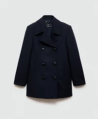 Mango Women's Double-Breasted Wool Coat