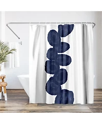 71x74 Shower Curtain - Blue Abstract Design - Indigo Vine by Chaos & Wonder Design