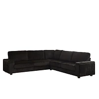 Streamdale Oversized Corduroy Corner Sofa with Storage and Ports