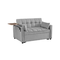 Streamdale Furniture Grey Velvet Loveseat Sofa Bed