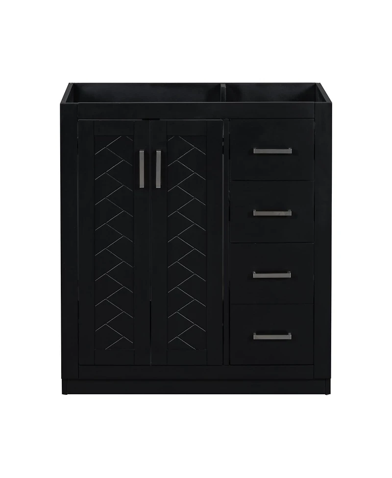 Streamdale Freestanding 30" Wood Vanity Cabinet with Soft-Close Drawers and Doors