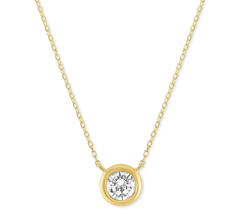 Forever Grown Diamonds Lab-Grown Diamond Bezel Necklace (1/3 ct. t.w.) in 10k Yellow Gold