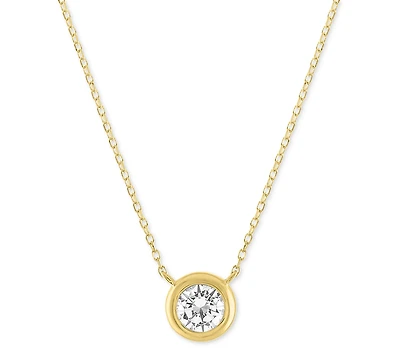 Forever Grown Diamonds Lab-Grown Diamond Bezel Necklace (1/3 ct. t.w.) in 10k Yellow Gold