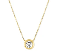 Forever Grown Diamonds Lab-Grown Diamond Bezel Necklace (1/3 ct. t.w.) in 10k Yellow Gold