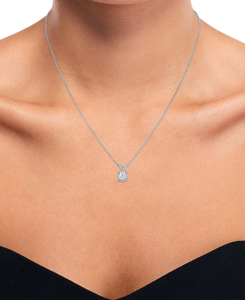 Forever Grown Diamonds Lab-Grown Diamond Pendant Necklace (1/3 ct. t.w) in Sterling Silver