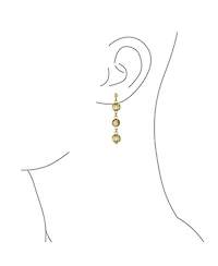 Bling Jewelry Multi Spheres Linear Dangle Ball Earrings Gold Plated 6MM