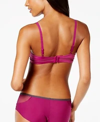 Maidenform Love The Lift Fishnet Satin Bra Tailored Cheeky Mesh Hipster 2pc Lingerie Set
