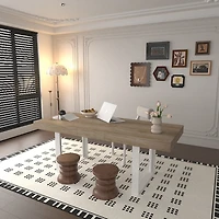 Streamdale Modern Farmhouse Extendable Dining Table