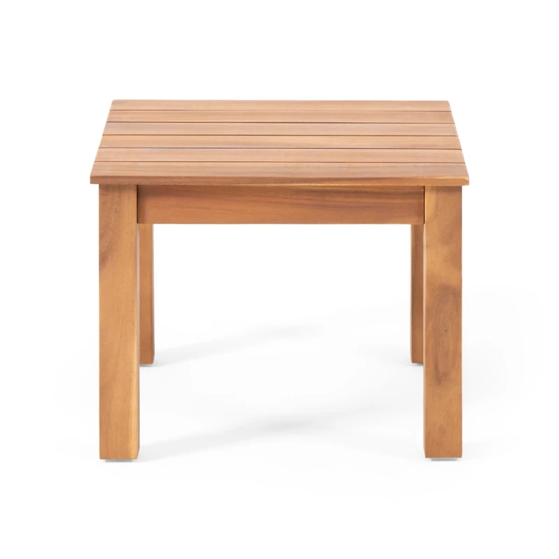 Streamdale Furniture Acacia Wood Slat-Top Side Table: Minimalist Elegance For Outdoor Spaces