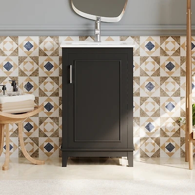 Streamdale Modern Bathroom Vanity with Ceramic Basin (20x15.5x33.3")