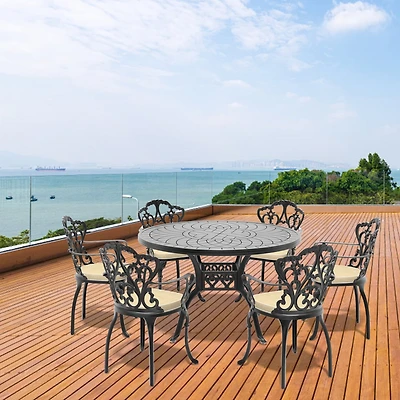 Streamdale 7-Piece Aluminum Patio Set with Cushions in Assorted Colors
