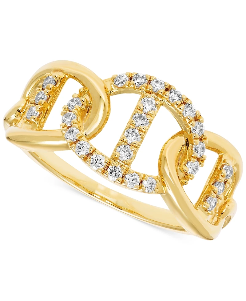 Diamond Mariner Link Chain Open Band (1/4 ct. t.w.) in 14k Gold