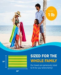 Ben Kaufman 100% Cotton Velour Towels - Oversized Luxury Beach Towels - Absorbent & Fast Drying Beach Essential